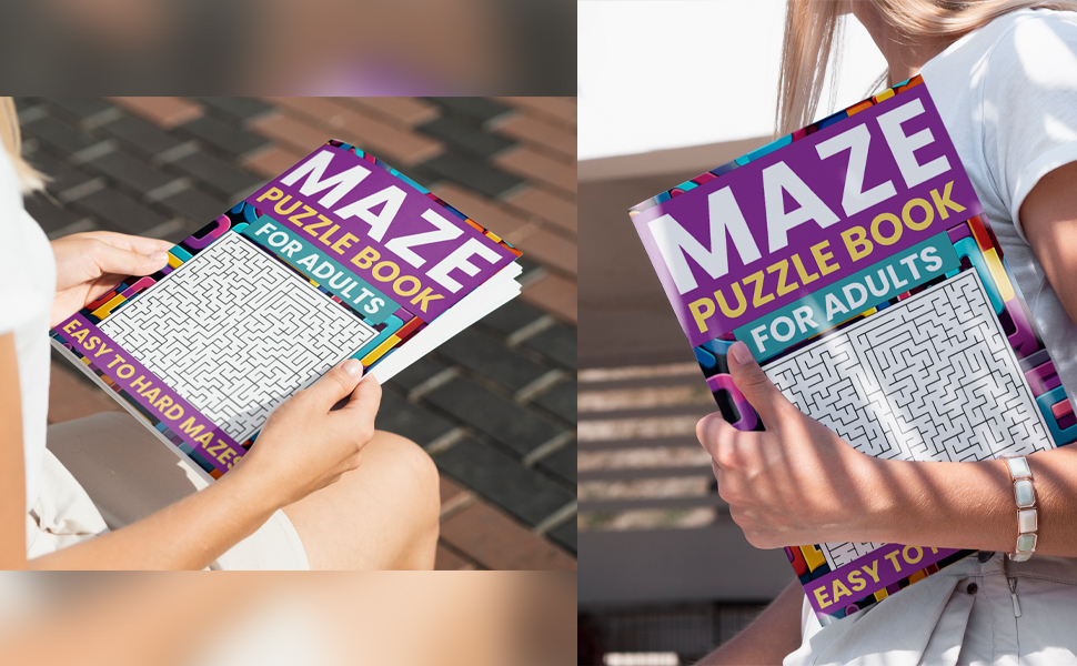 Maze Puzzle Book for Adults Easy to Hard Fun and