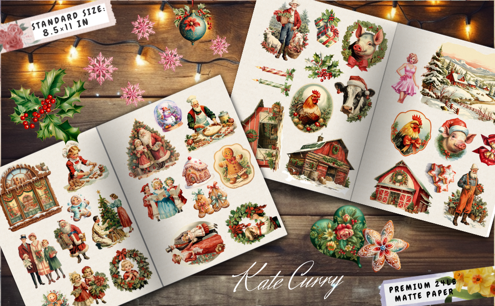 Vintage Christmas Ephemera Book High Quality Images Of Santa Claus and