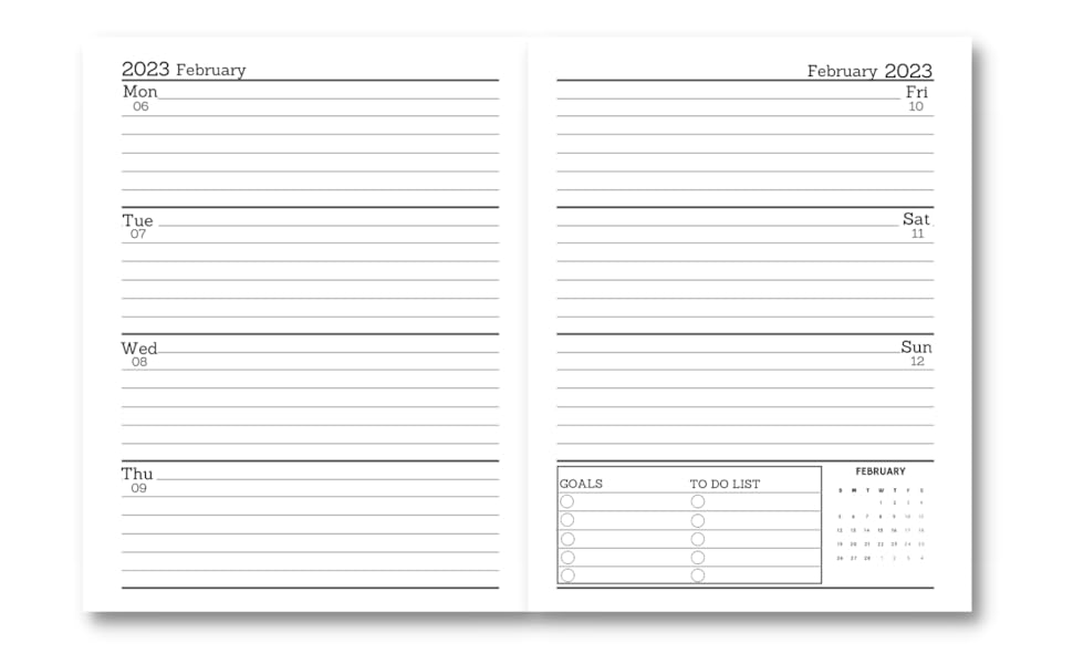 2023 Diary Week To View Relieve Stress and Organise Your Thoughts This