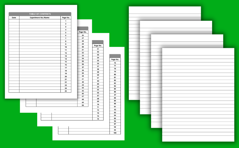 Student Lab Notebook with 100 Numbered Pages Laboratory Notebook for