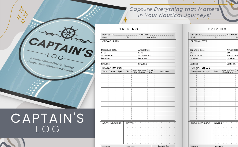 Captain's Log A Nautical Record Book for Tracking Voyages, Boat