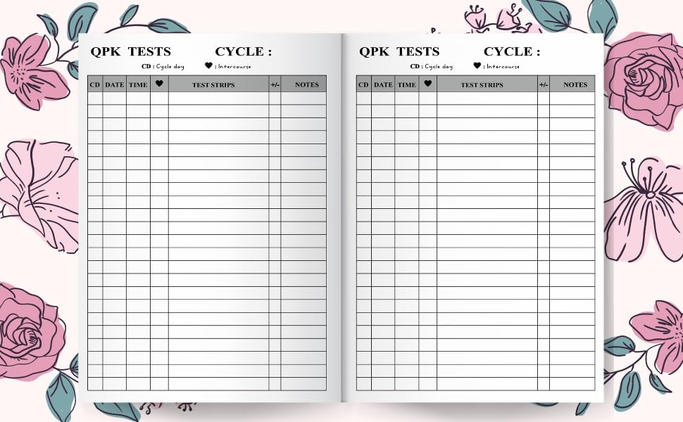 Ovulation Test Strips Log book Identify your individual menstrual cycles and the