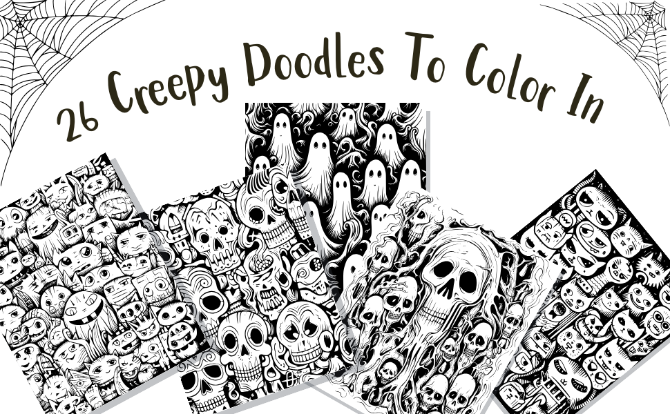 Creepy Doodle Journal With Coloring Pages Doodling Notebook For Teens & Kids With Weird Spooky