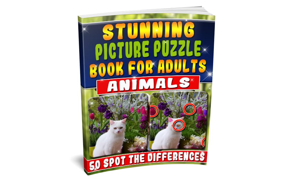 Stunning Picture Puzzle Books for Adults Animals Spot the