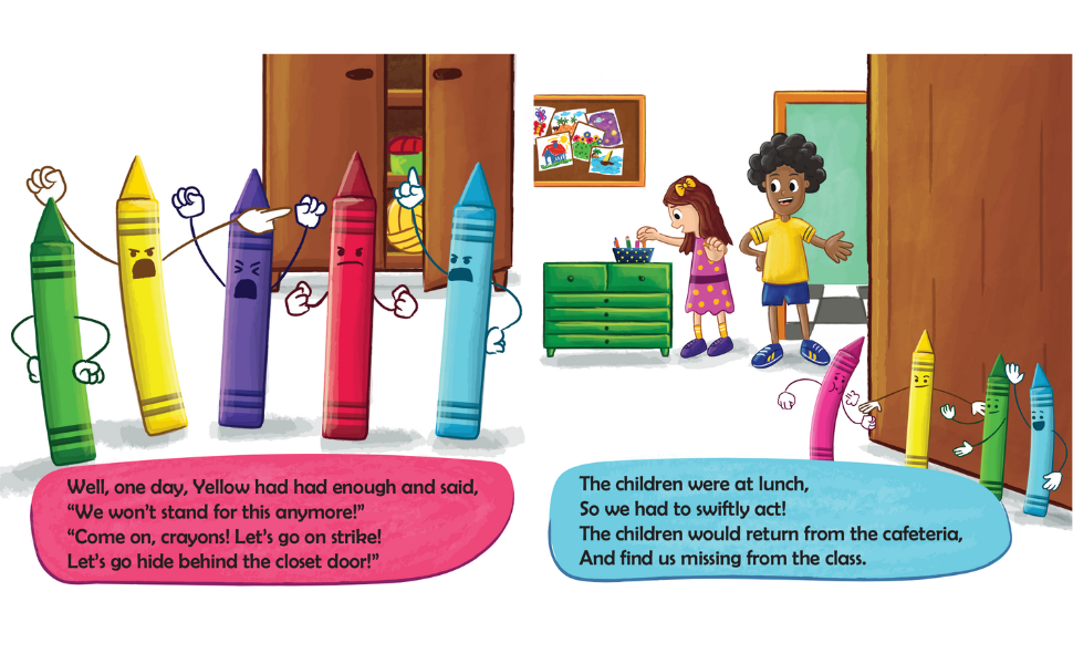 Crayons on Strike A Funny, Rhyming, Read Aloud Kid's Book About