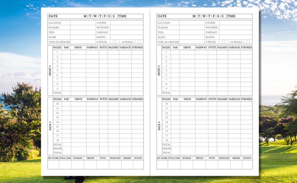 Golf Log Book Scorecard Tracking and Golfing Diary for Golfers Amazon.co.uk Ricoons, Zeeria