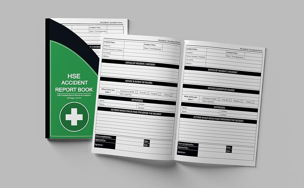 Accident Report Book HSE Compliant Accident & Incident Log Book to Record All Incident In Your