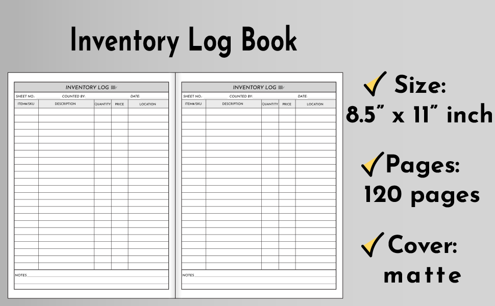 Inventory Log Book Simple Inventory Book For Small Business
