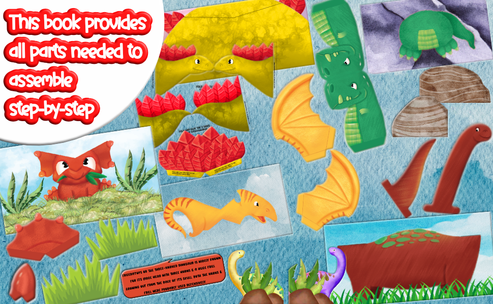 DIY Dinosaurs PopUp Book Activity Book for Kids ages 7 and up Make