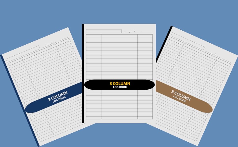 Customizable Log Book 3 Column Three Column Notebook/Columnar Pad/Multipurpose Record Logbook