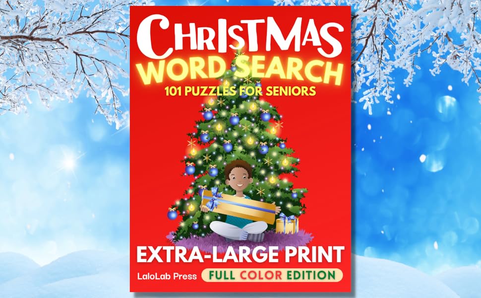 Christmas Word Search Puzzle Book for Seniors Full Color Edition