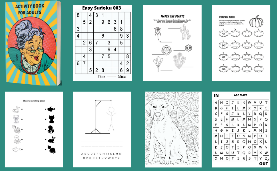 Activity Book for Adults Fun Game and Activity Book for Dementia and
