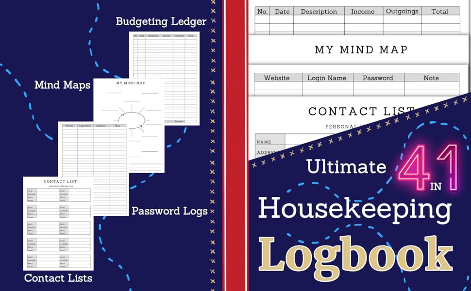 Ultimate 4 In 1 Housekeeping Logbook A Simple Formatted Budgeting