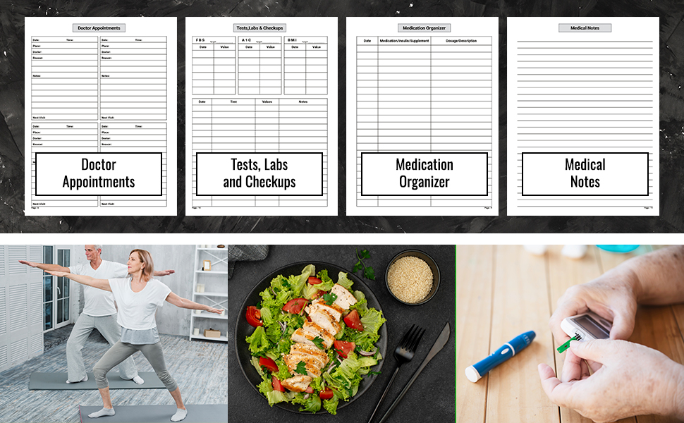 Complete Diabetes Journal with Food and Blood Sugar Log