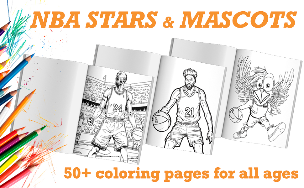 Amazon.com: Basketball Coloring Book: 50+ Illustrations of Professional