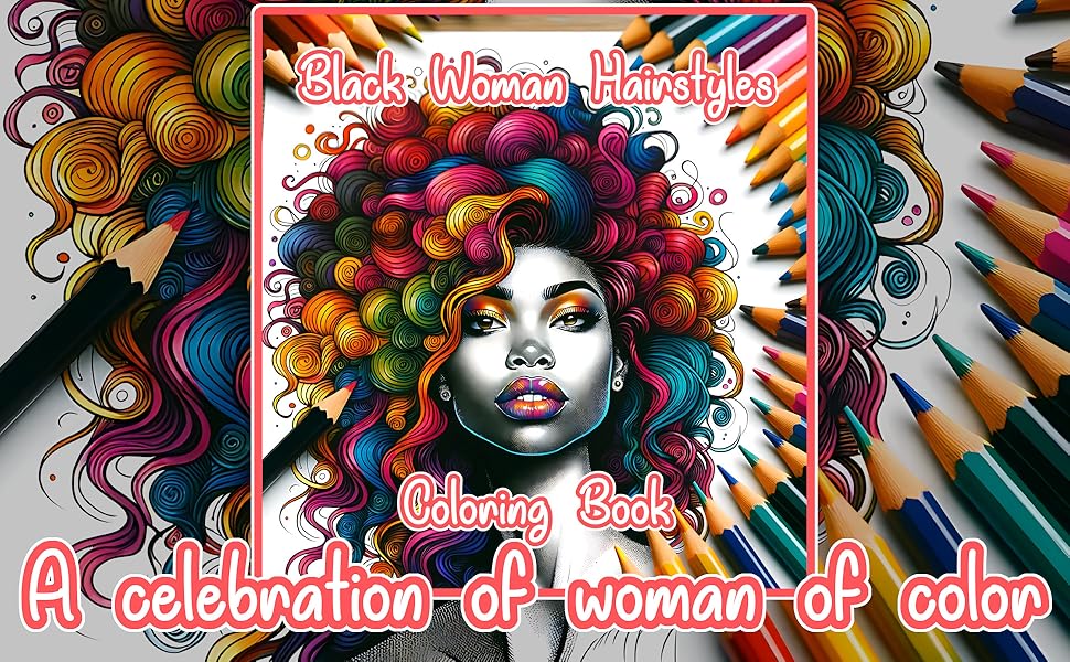 Black Woman Hairstyles Coloring Book