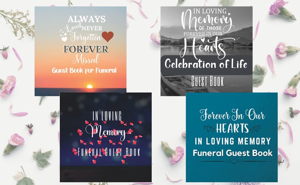 In Loving Memory Funeral Guest Book For Memorial Service. A