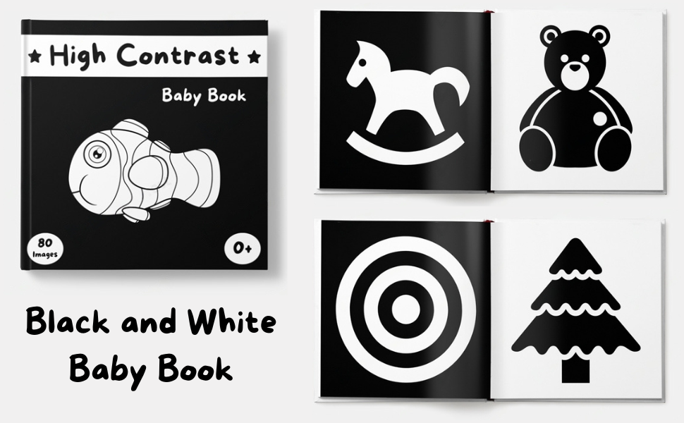 High Contrast Baby Book Black and White Baby Book for Newborn 80