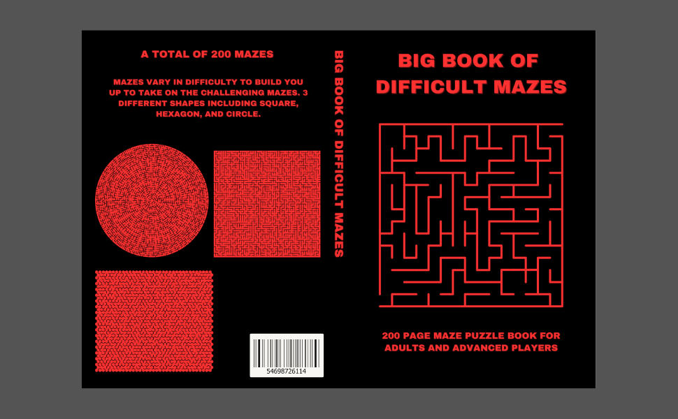 Big Book of Difficult Mazes 200 Page Maze Puzzle Book for