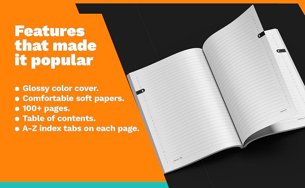 Alphabetical Notebook: Notebook With Alphabet Tabs, Organizer Journal with A-Z Index Tabs diary