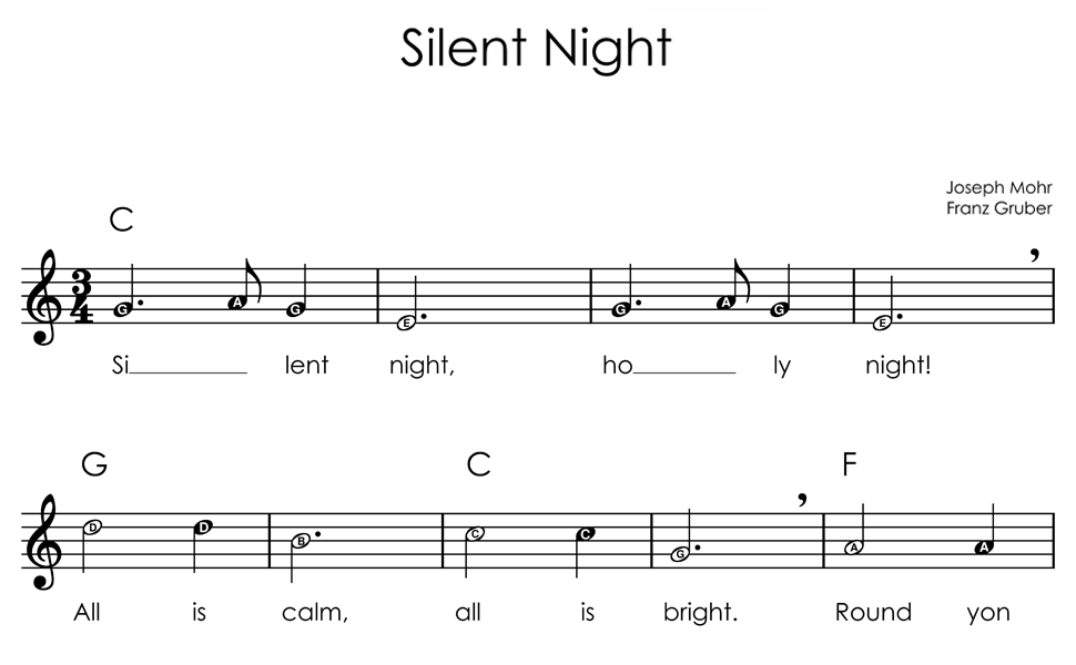 Christmas Recorder Easy Sheet Music with Letters for Beginners 50