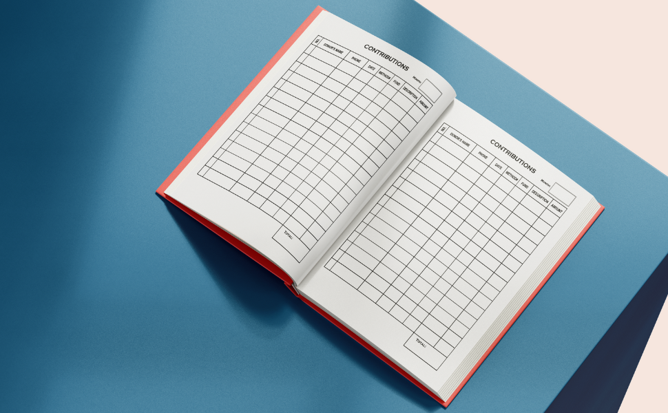 Finance Record Book For Churches Tithe And Offering Register Book, Red