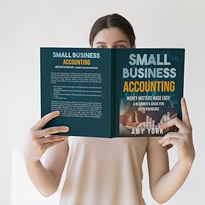 Woman holding and Reading Small Business Accounting Book