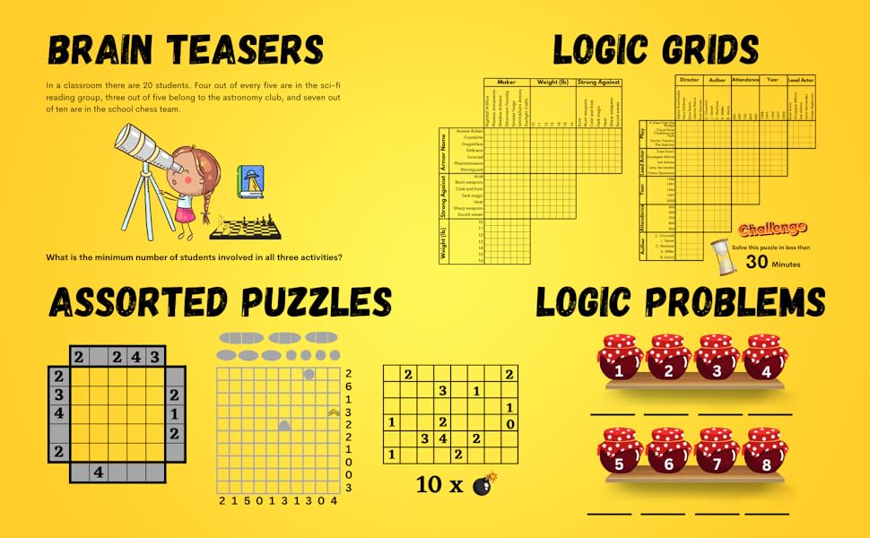 The Galactic Logic Puzzle Extravaganza for Adults Logic Grids, Brain