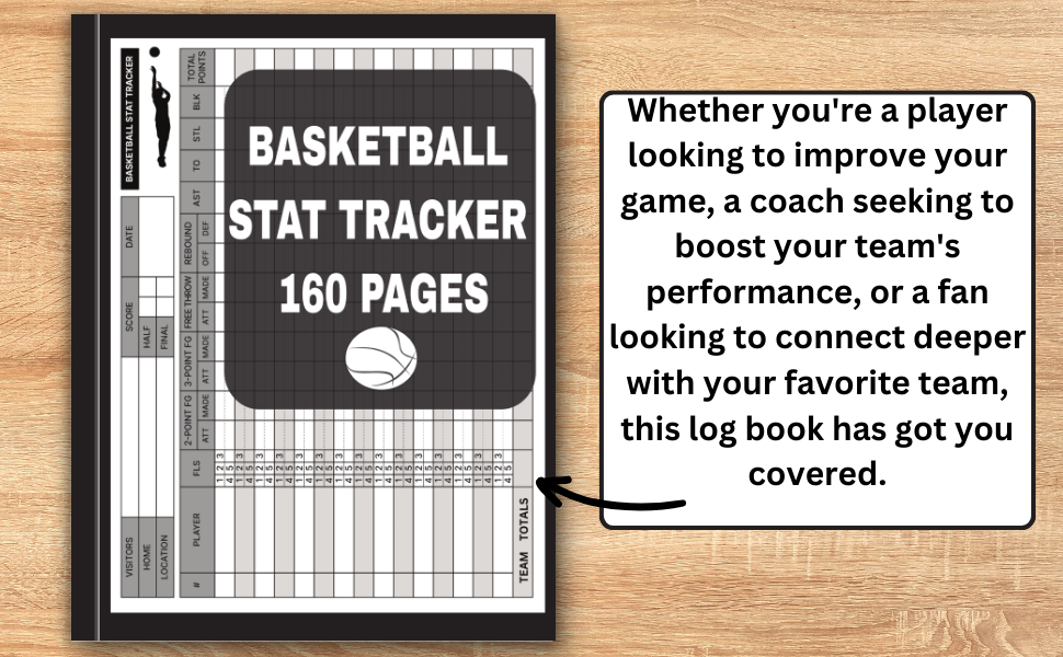 Basketball Stat Tracker Player Log Book 160 Pages 8.5" x