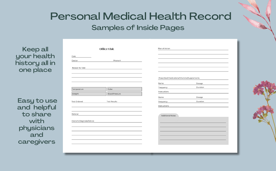 Medical Record Log Book A Health Record Keeper and Journal Medical