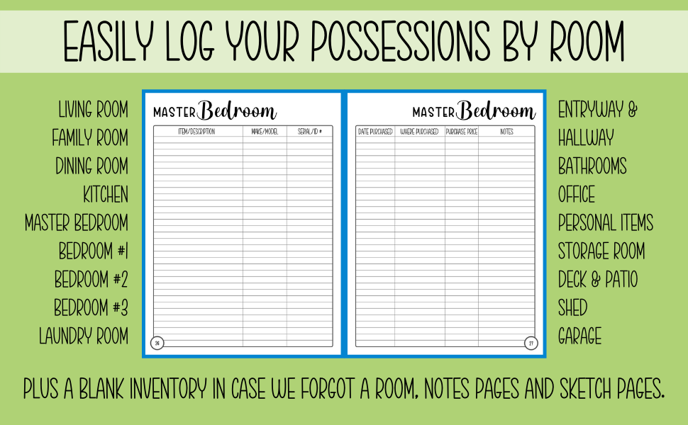 Home Inventory Record Book Complete Home Inventory and Maintenance System to Keep Track of