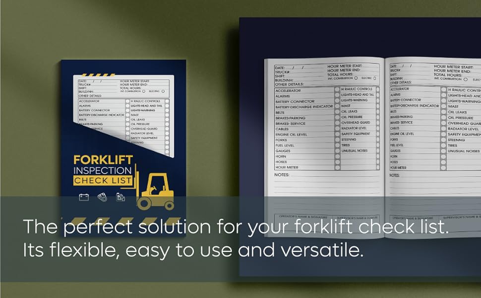 Forklift Inspection Booklet Forklift Log Book Forklift Daily