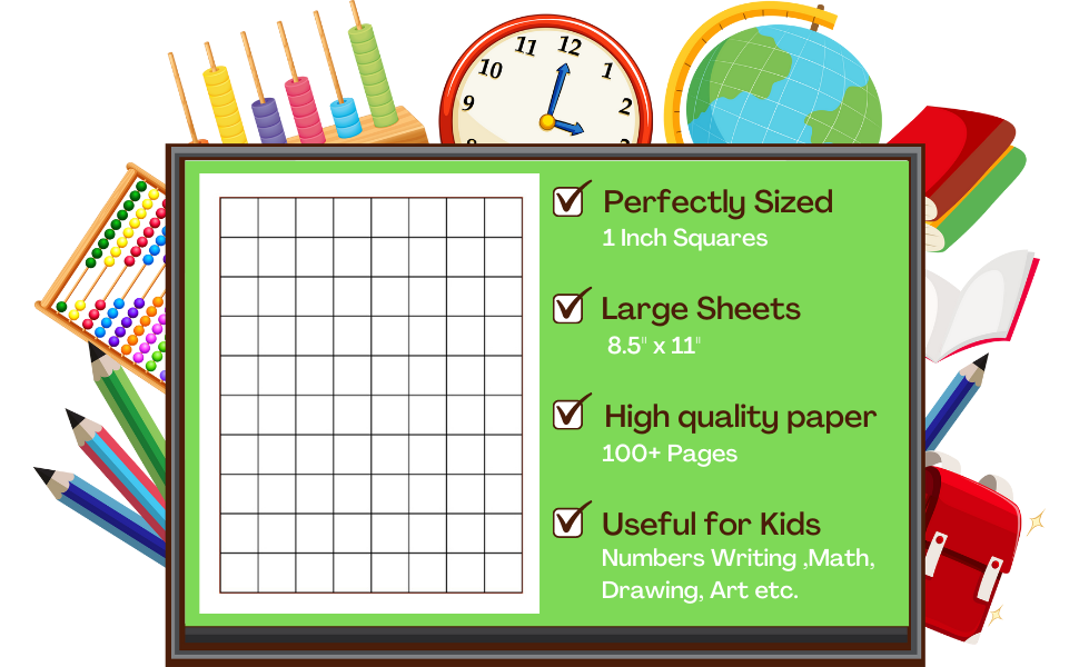 Graph Paper Notebook For Kids 1 Inch Squares Graph Paper Notebook for