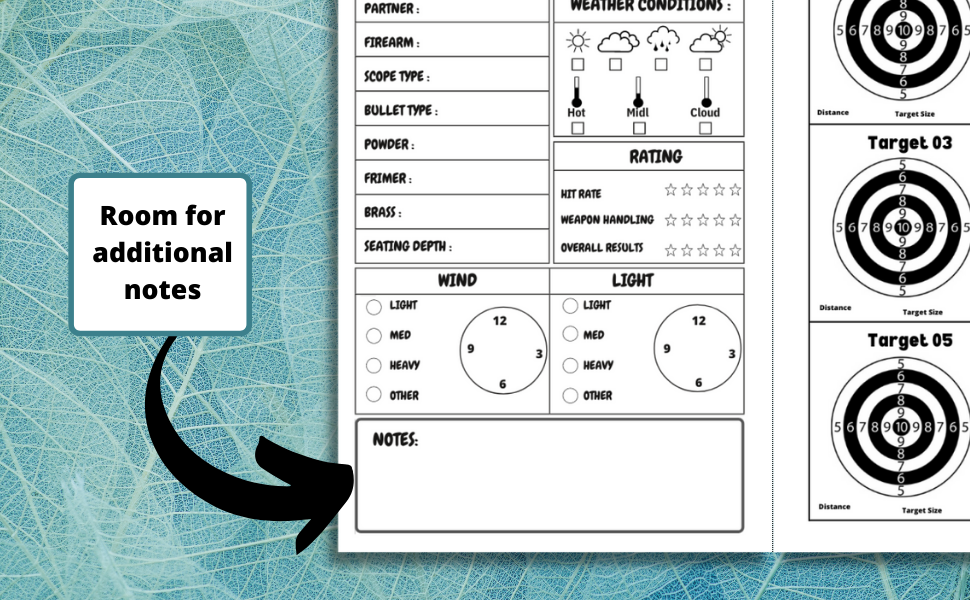 Shooting Log Book Shooting Data Book for For Beginners & Professionals Rifle Handgun Pistol