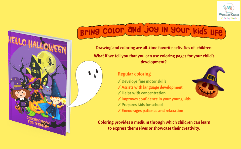 Hello Halloween! Coloring Book for Toddlers Easy and Fun Coloring
