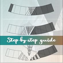 step by step guide to make design draft pattern for origami pleated style spider web bucket hat