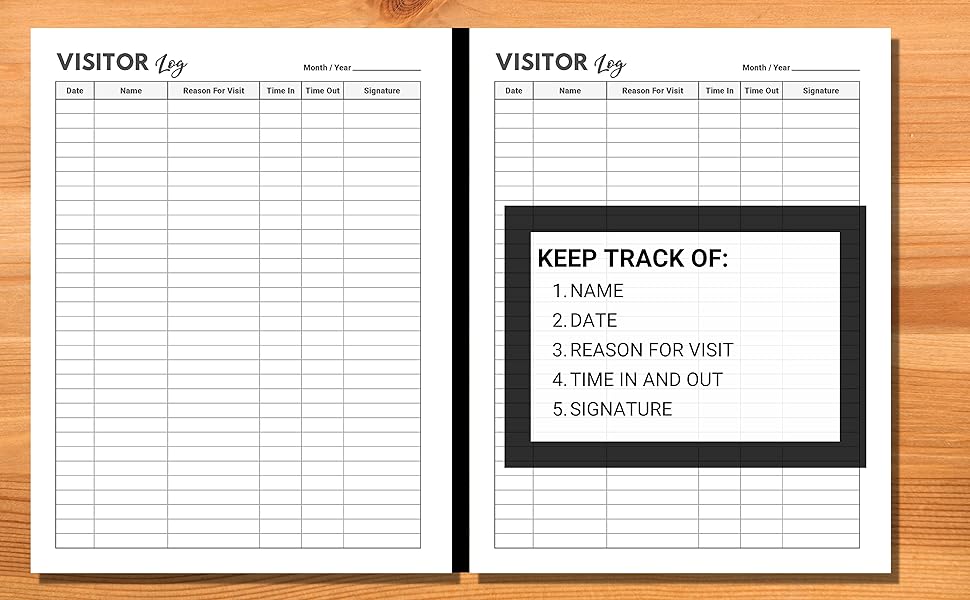 Visitor Log Book Visitor Sign In Book For Nurses, Churches
