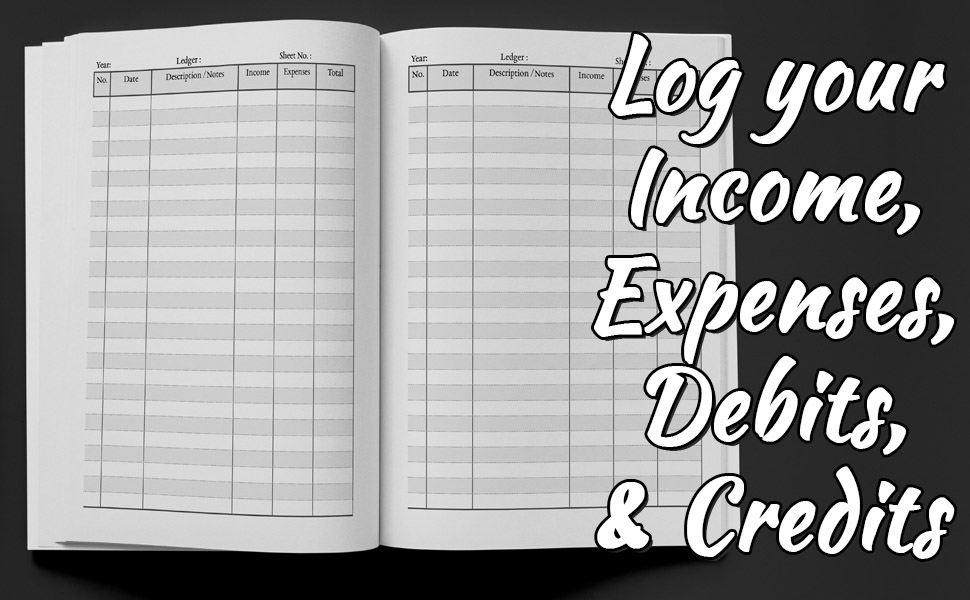 Accounting Ledger Register and expense, Simple log book for