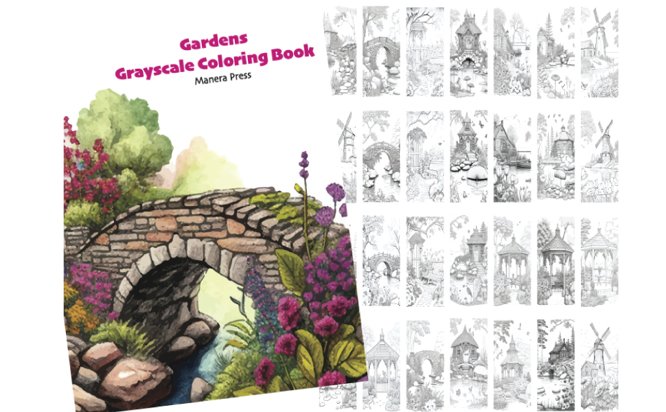 Amazon.com: Gardens Grayscale Coloring Book: 9798386995577: Press