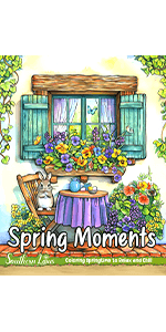 spring coloring book for adults,flowers coloring book for women,bold and easy coloring book