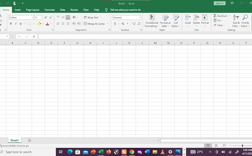 Microsoft Excel Spreadsheet