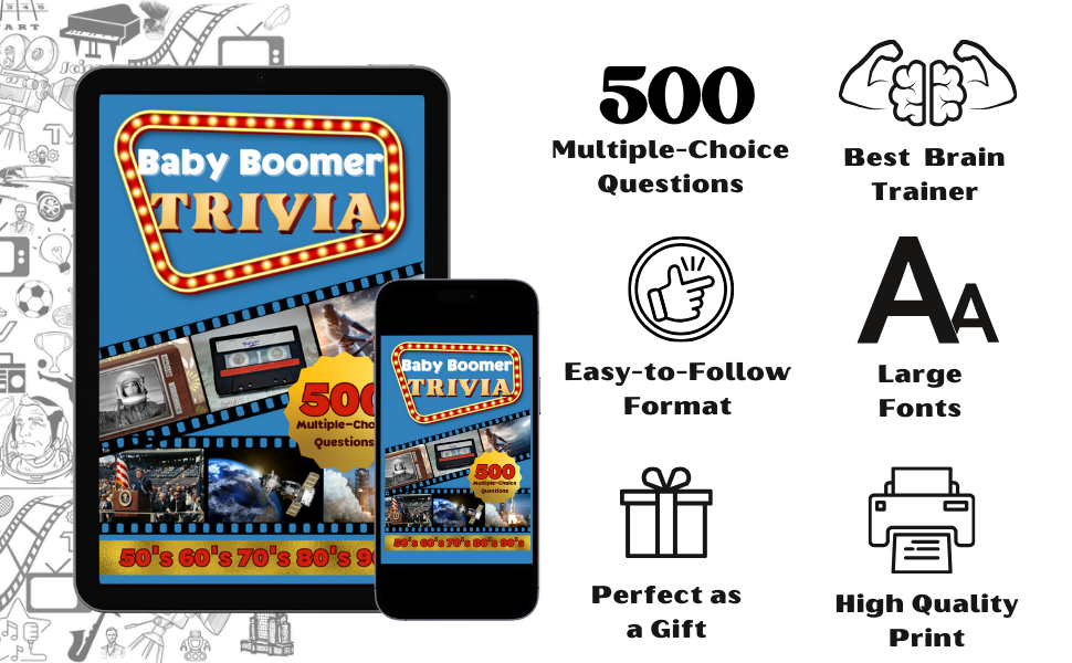 trivia book baby boomer, trivia bar, trivia book, baby boomer trivia