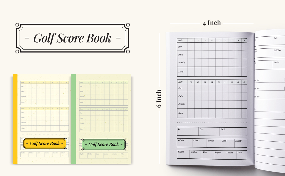 Golf Score Book 4x6 Inch Pocket Size Golf Stats Book, Golf Log Book, Golf Scorecard with Sunset