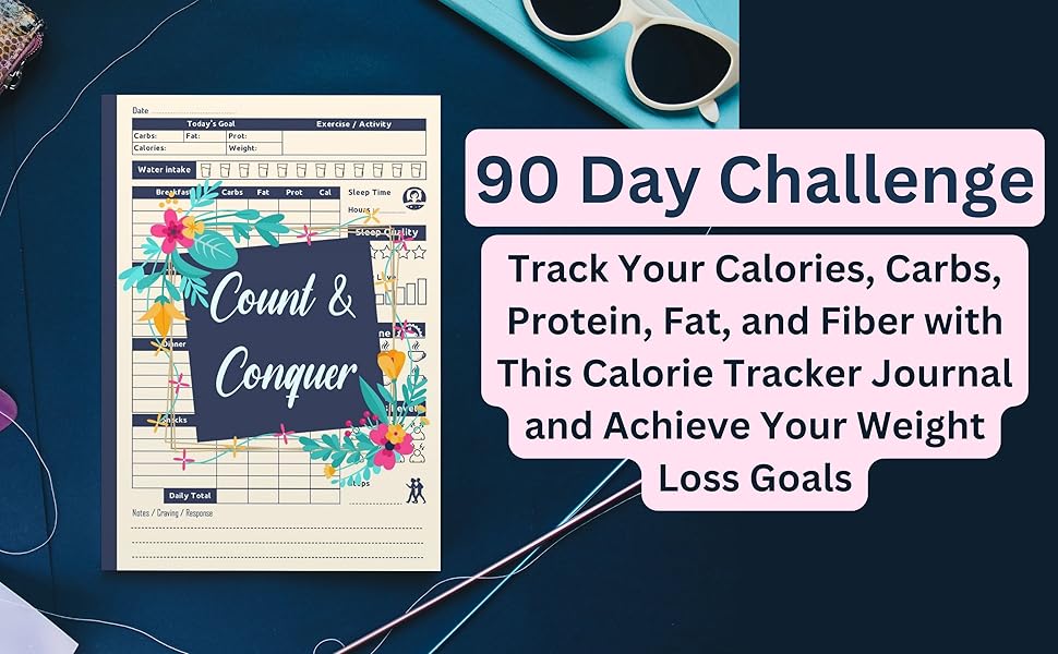 Calorie counting diary Track Your Calories, Carbs, Protein, Fat, and