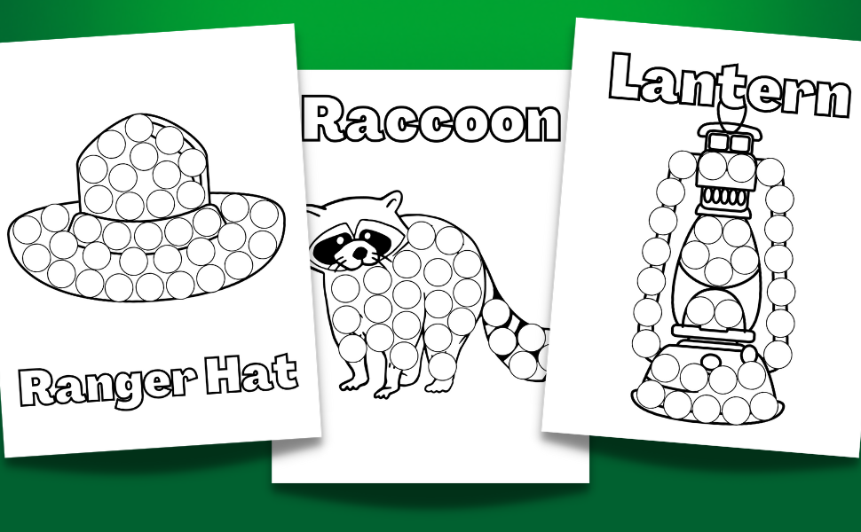 Dot Marker “Outdoors” Coloring Book Easy Coloring for Toddlers and