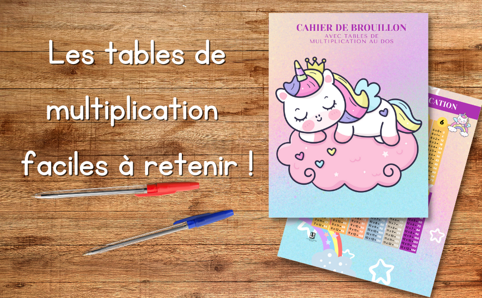 Page De Garde Brouillon Cahier de brouillon avec table de multiplication au dos: Cahier de