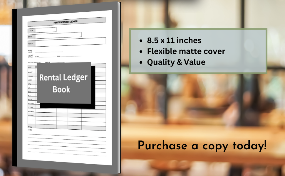 Rental Ledger Book Multipurpose Log for Landlords to