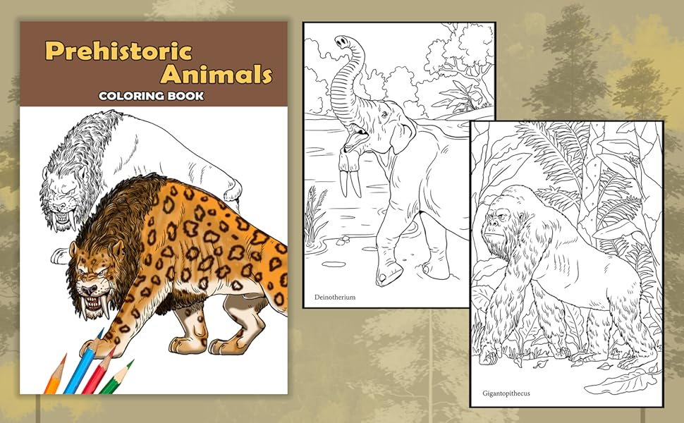 Prehistoric Animals. Coloring book. Extinct prehistoric