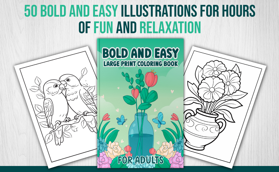 Bold and Easy Large Print Coloring Book for Adult 9798878574464 Hayes, Lisa Books