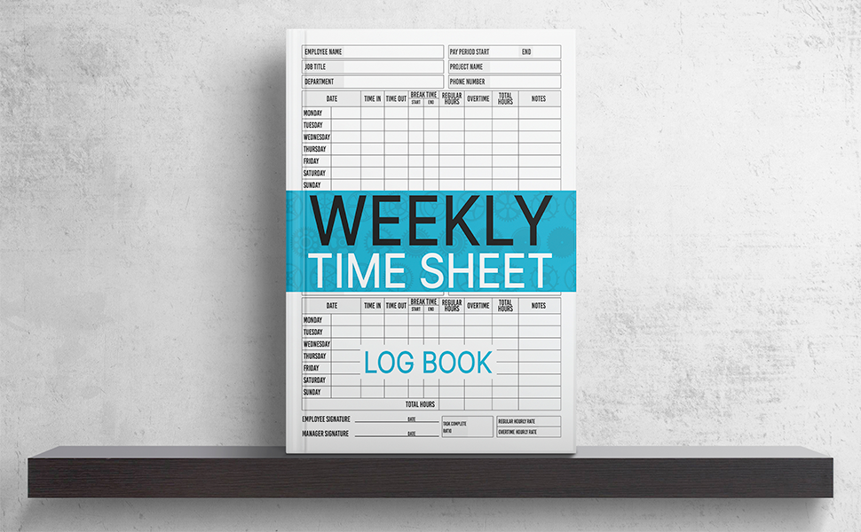 Weekly Time Sheet Log Book Daily Work Hours Log for Employees